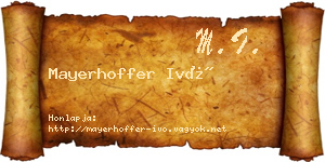 Mayerhoffer Ivó névjegykártya
